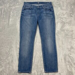 7 For All Mankind Josefina Skinny Boyfriend Jeans Womens 25 Blue Denim Low Rise